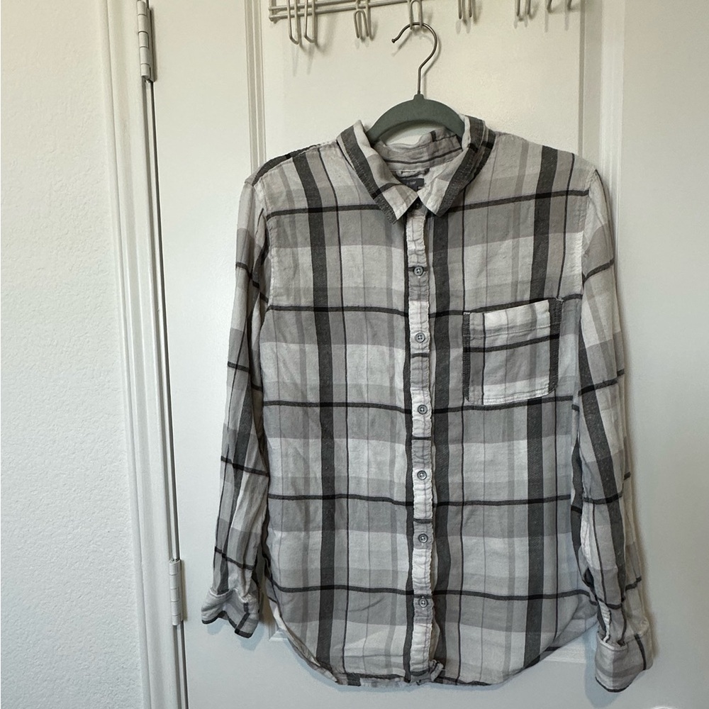 Women’s Aerie Long Sleeve Button Down Plaid Shirt